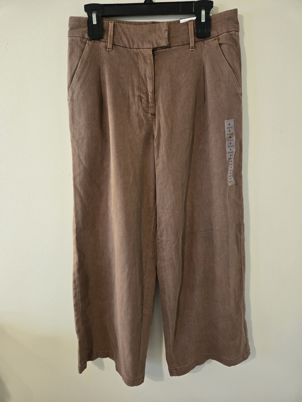 American Eagle High Rise Wide Leg Trouser Brown Stretch Pants Size 8 NWT